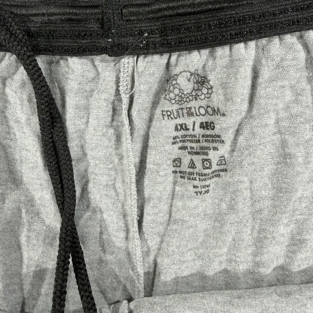 Fruit of the Loom Mens 4XL Gray Jersey Knit Lounge Sleep Shorts Elastic Waist